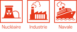Cette solution est disponible pour nos trois marchés : Nucléaire, Industrie, Navale
